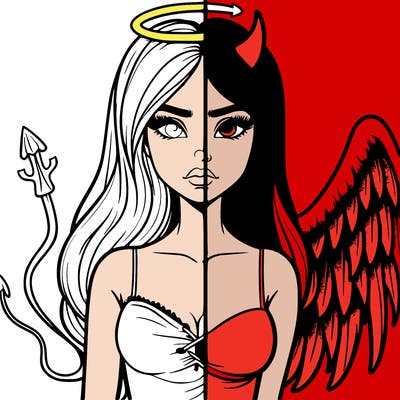 devil vs angel realistic girl