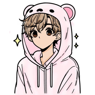 a 17 year old boy in a cute animal hoodie