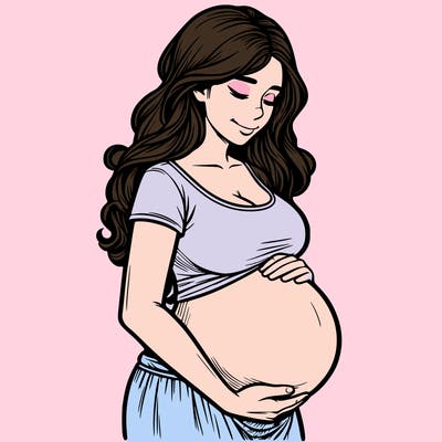 woman heavily pregnant realistic