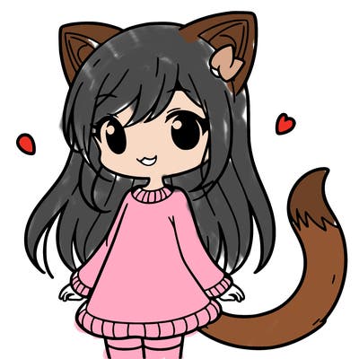 girl with cat ears and tail