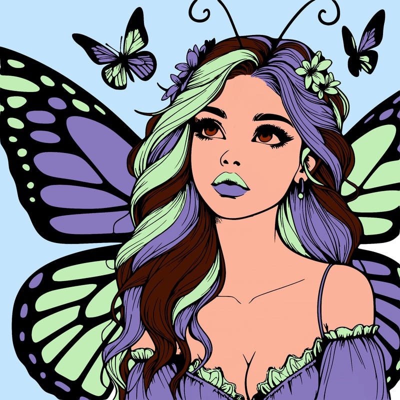 butterfly fairy realistic girl