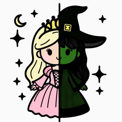 split princess and witch
