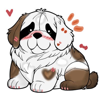 big st bernard chibi dog