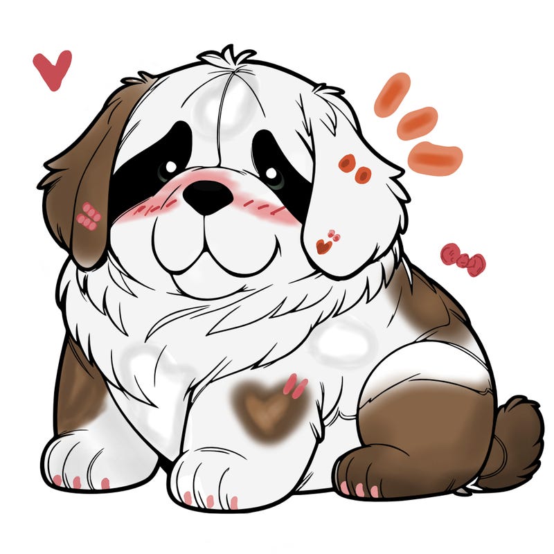 big st bernard chibi dog