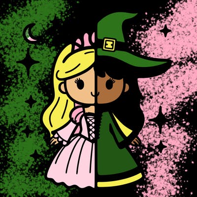 split princess and witch
