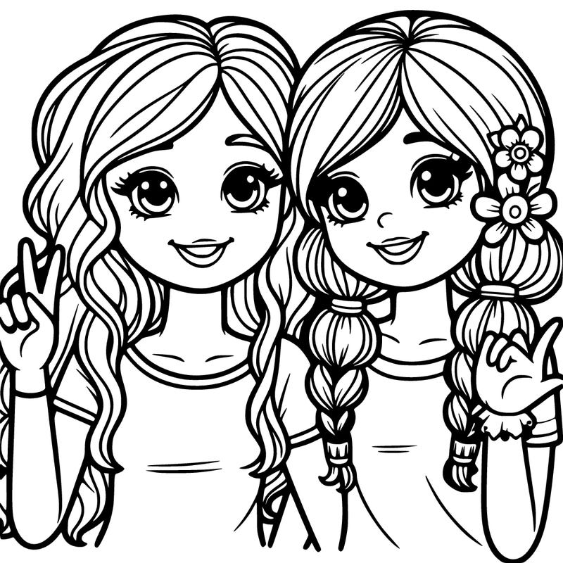 two girls best friends