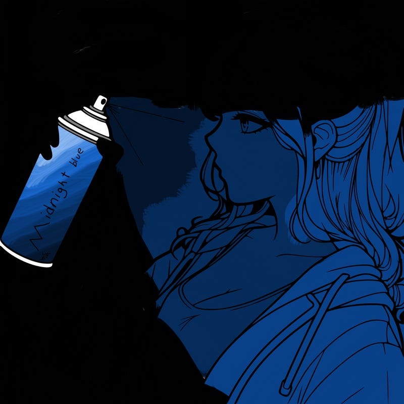 a realistic girl spray, painting