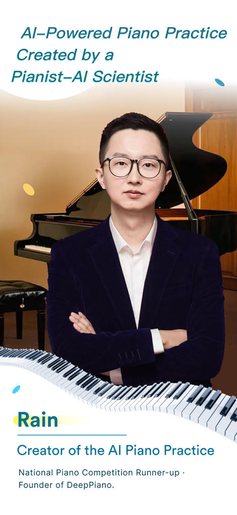 Portrait of Rain the pianist and AI scientist behind DeepPiano practice app