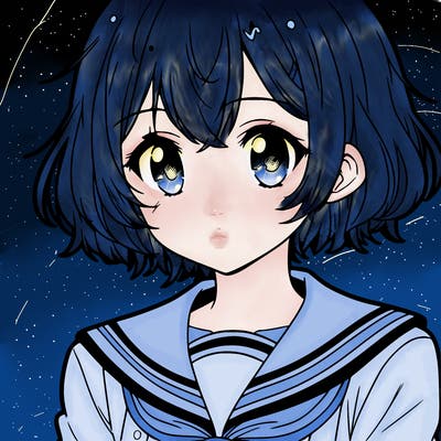 short-haired anime girl in school uniform