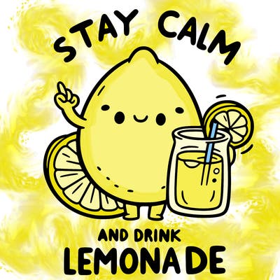 stay calm and drink lemonade