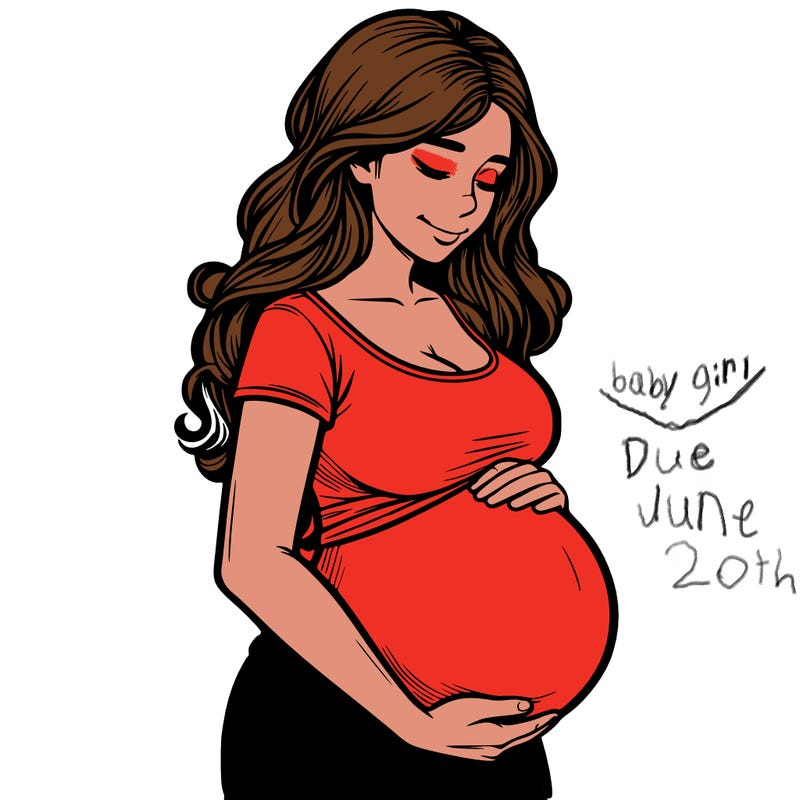 woman heavily pregnant realistic