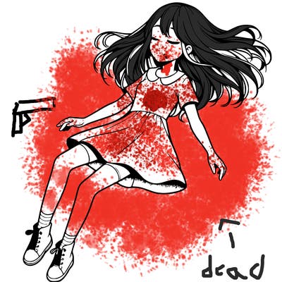 realistic girl floating