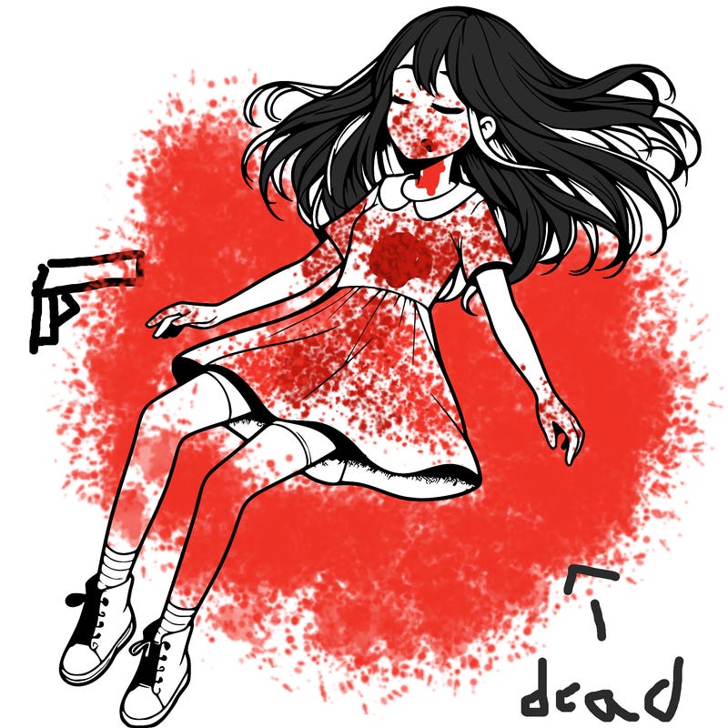 realistic girl floating