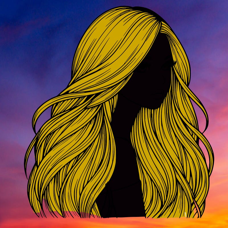 realistic girl with long realistic hair