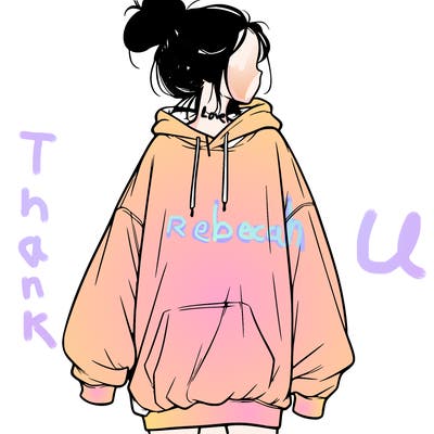 realistic girl with a oversized sweatshirt on and a bun