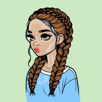 realistic girl with braids