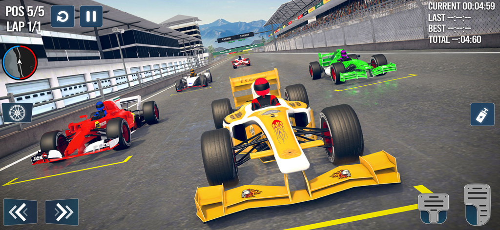 Extreme Formula Car Stunt Game - A high speed formula car race on a professional track with several competing cars