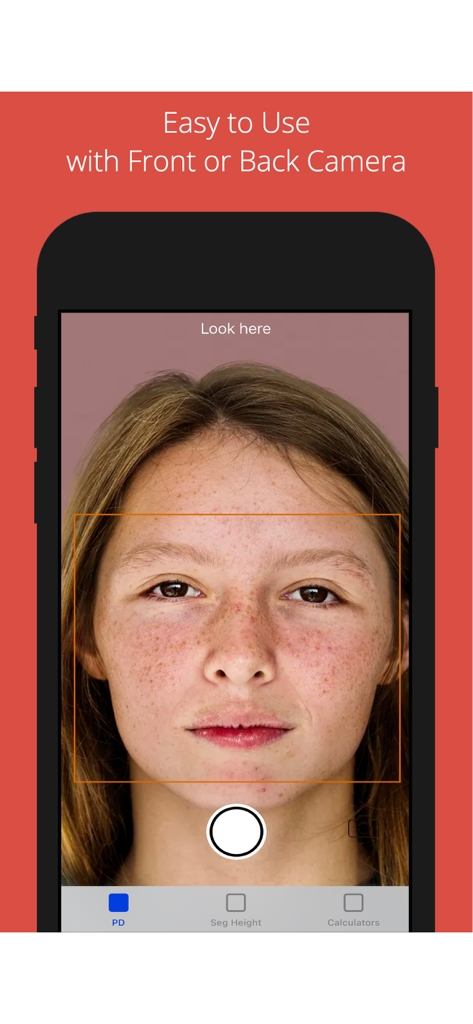 Smartphone interface of PD plus app measuring pupillary distance using the camera