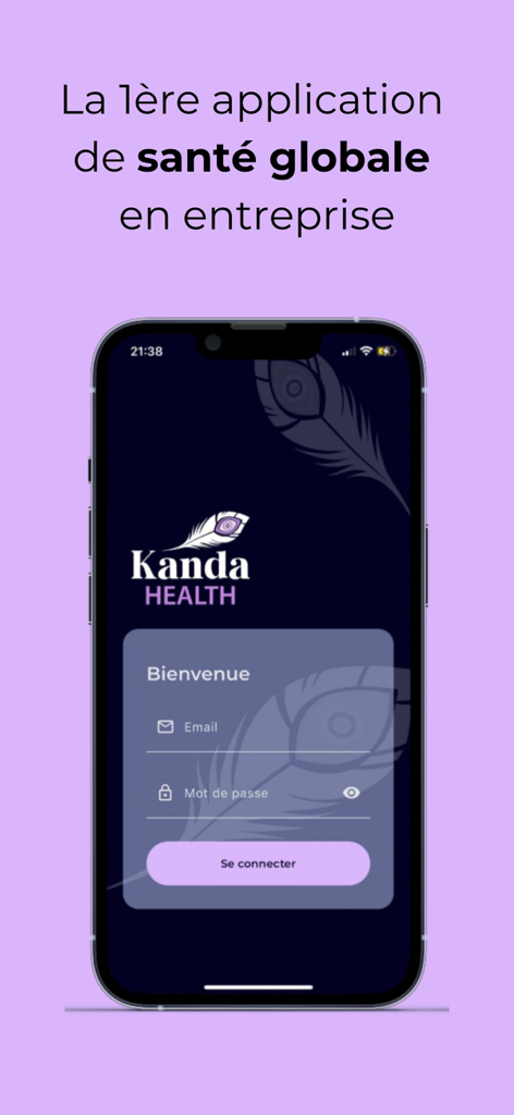 Kanda Health - Kanda Health mobile app login screen with email and password fields