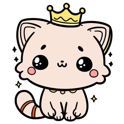 cute cat wearing crown