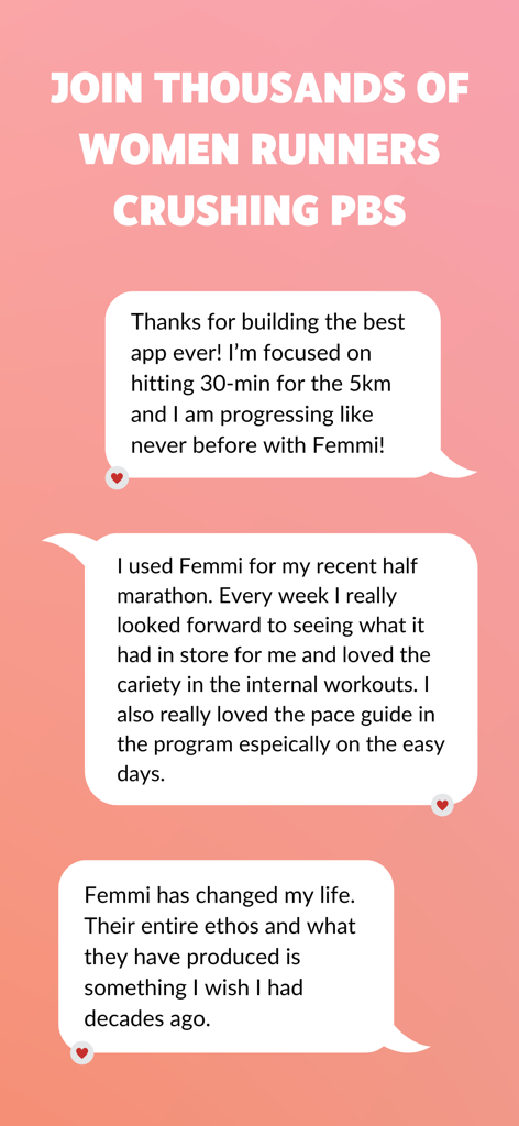 Femmi: Running Plans for Women - Femmiアプリを使用して個人的なランニング目標を達成した女性ランナーからのユーザーの声