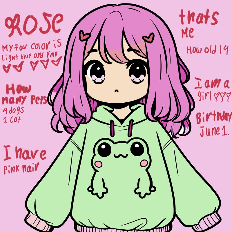 girl wearing frogging sweatshirt