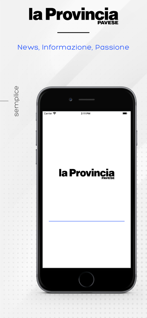 La Provincia Pavese - La Provincia Pavese news app opening screen on an iPhone