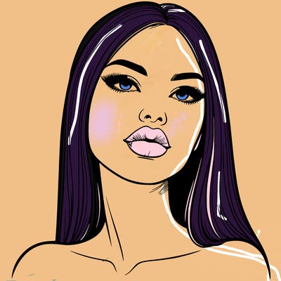 realistic woman with full lips