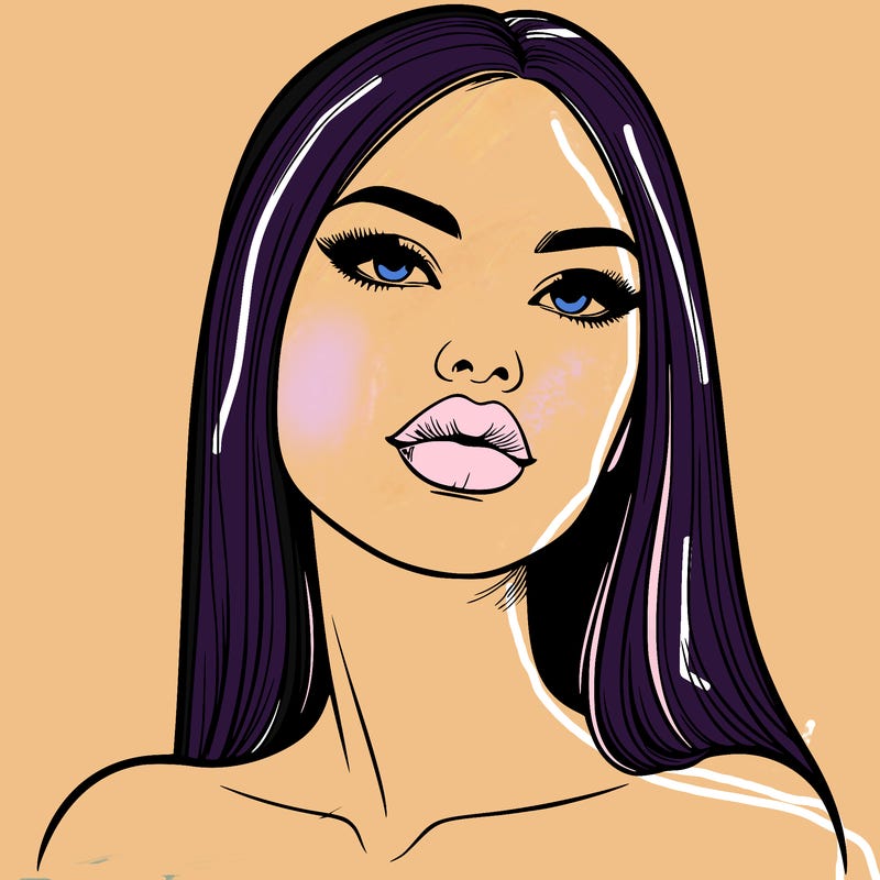 realistic woman with full lips