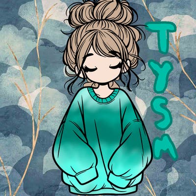 girl with baggy sweatshirt and messy bun