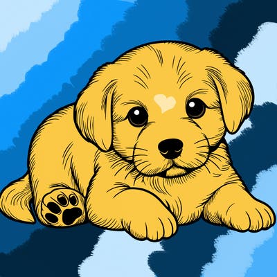 a cute realistic puppy