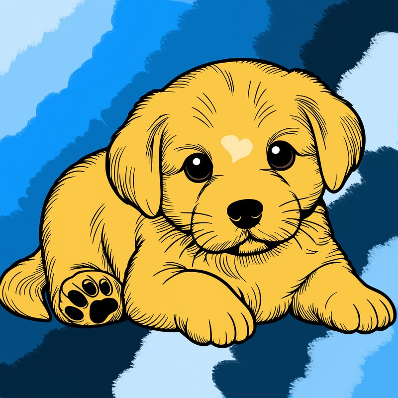 a cute realistic puppy