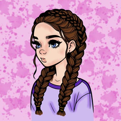 realistic girl with braids