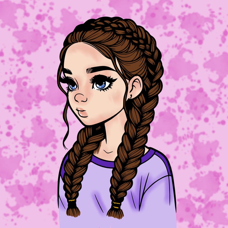 realistic girl with braids
