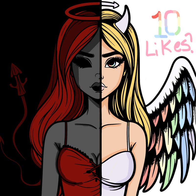 devil vs angel realistic girl