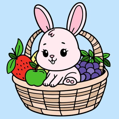bunny in a fruit basket