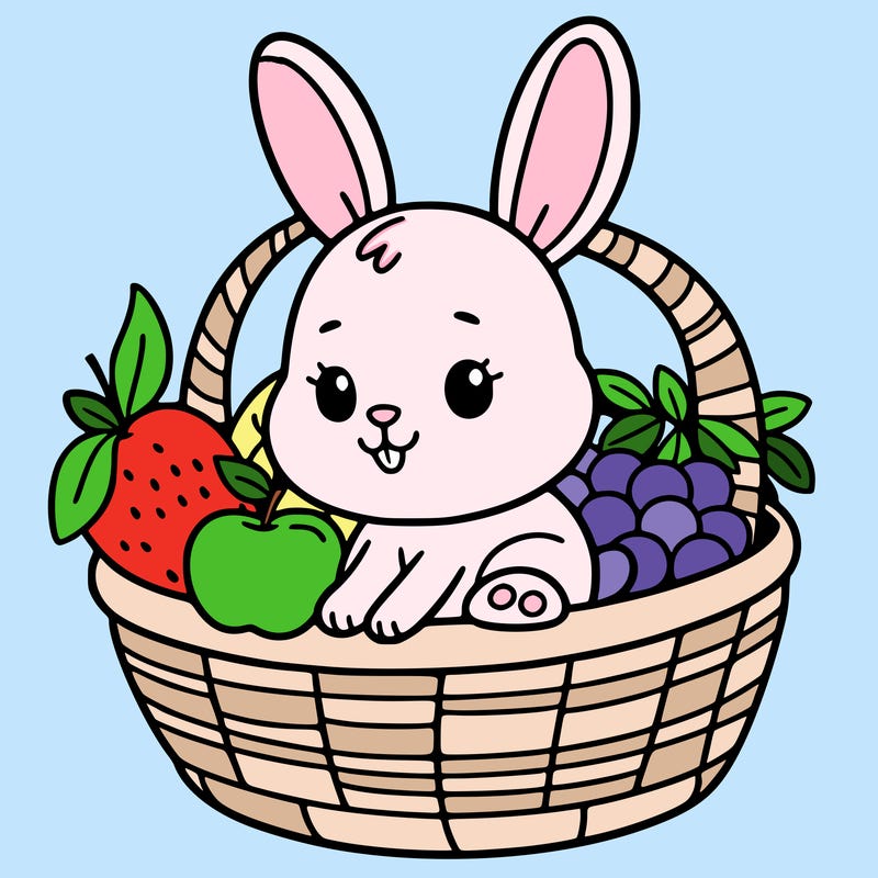 bunny in a fruit basket