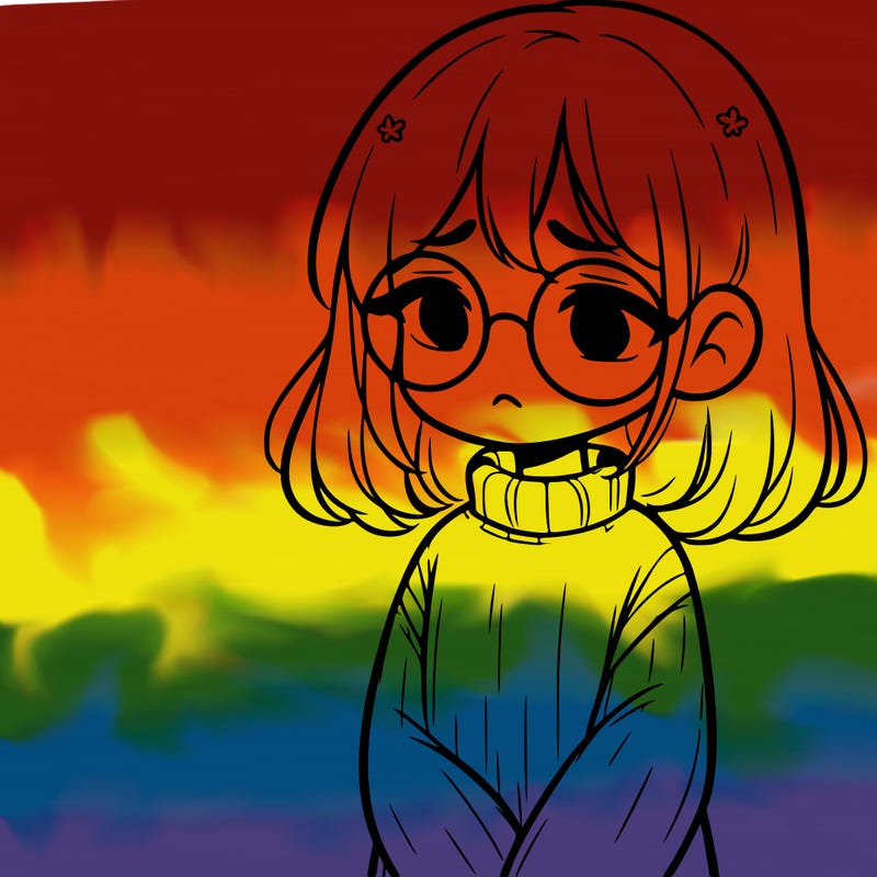 sad girl with glasses in a sweater