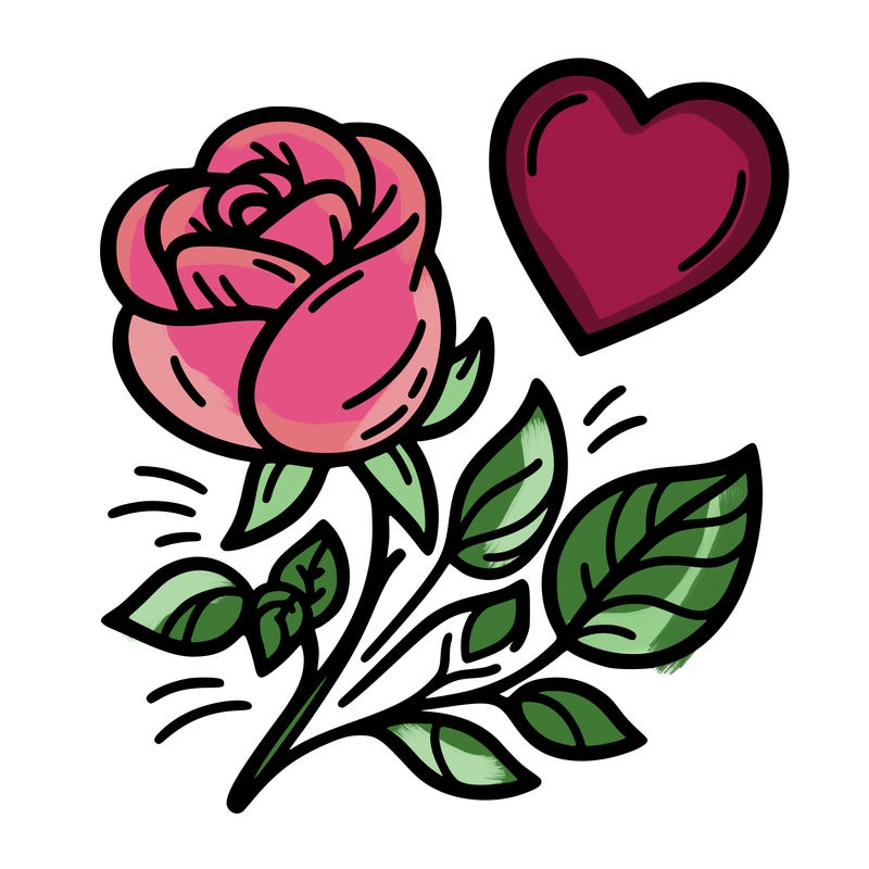 rose and heart