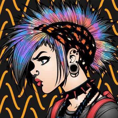 punk girl realistic style