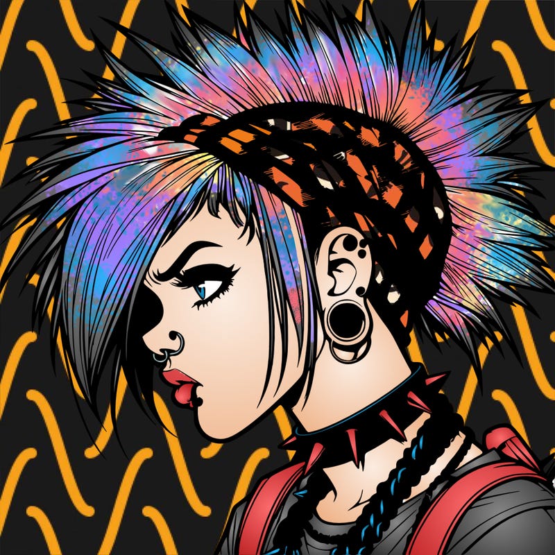 punk girl realistic style