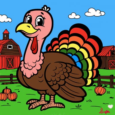 turkey in at a farm