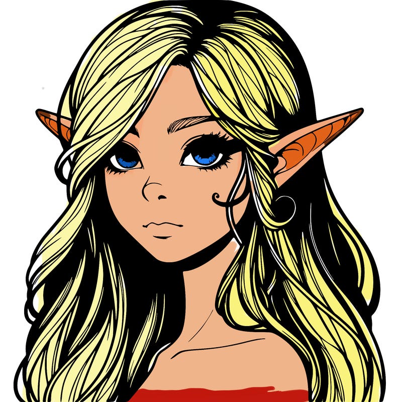 elf girl realistic dark fantasy