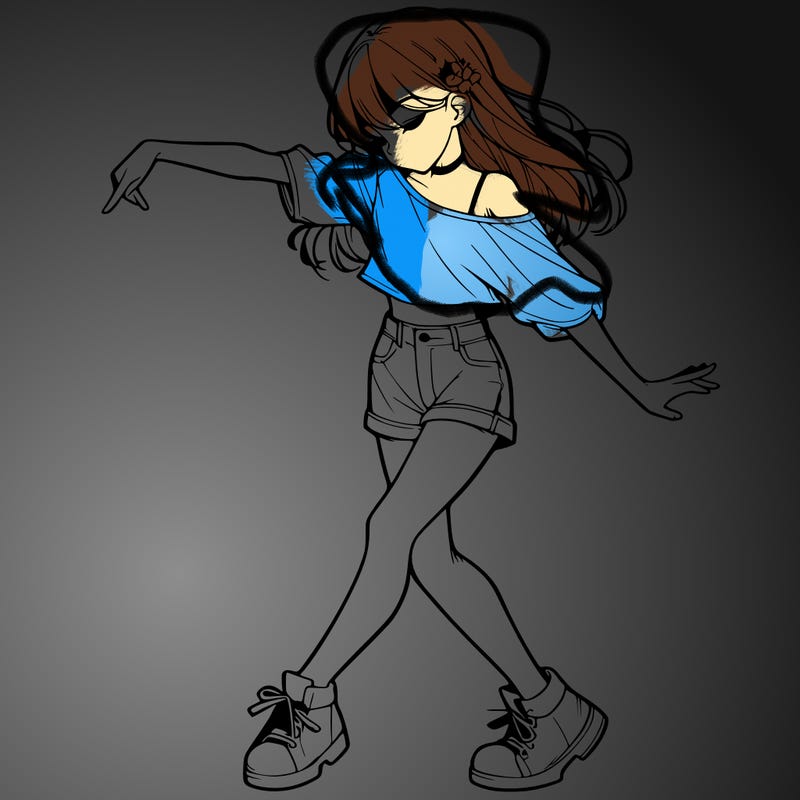 realistic girl danceing