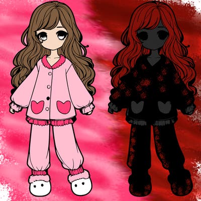 realistic girl in cute pj