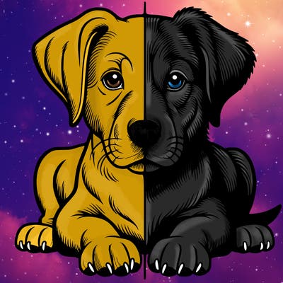 realistic dog split picture