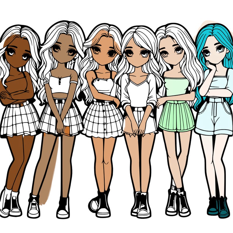 a group of girls realistic