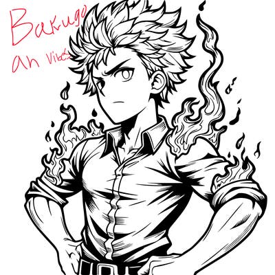 realistic manga man of fire