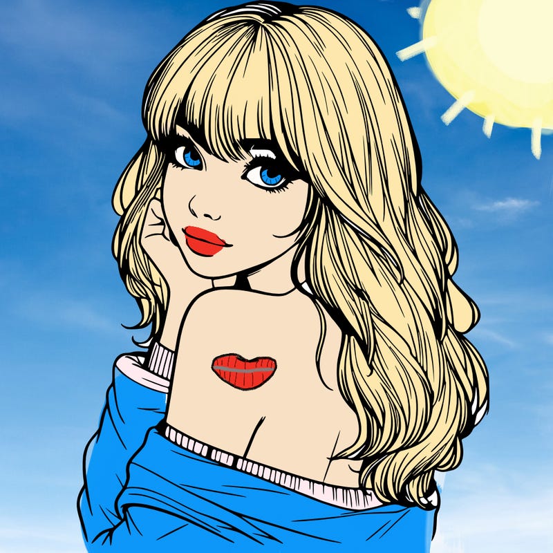 realistic girl with bangs looking over her shoulder