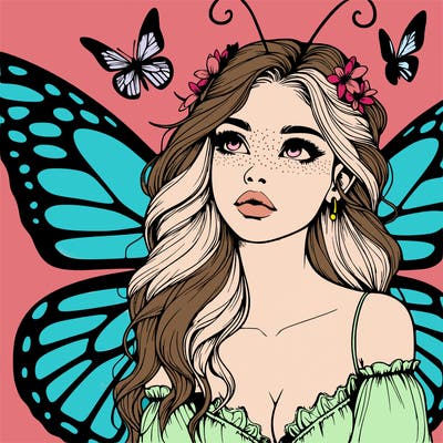 butterfly fairy realistic girl